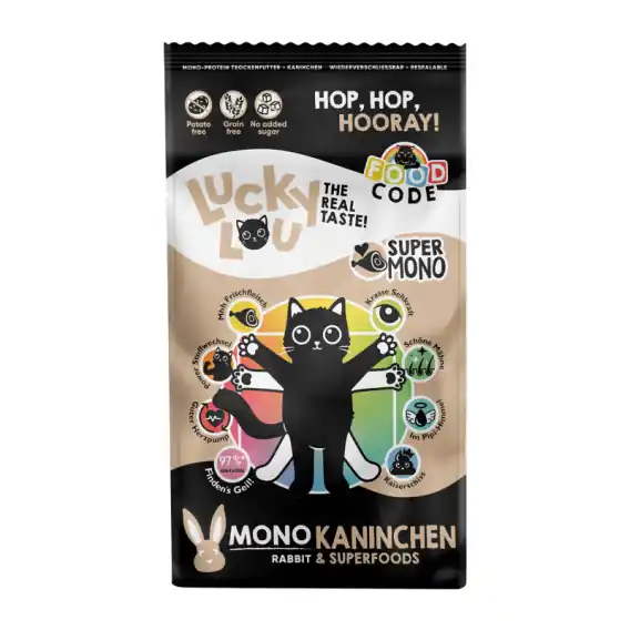 Popularny Lucky Lou Food Code Mono Królik - karma sucha dla kota 340g