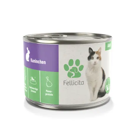 Zamów teraz Fellicita Cat Pure Kaninchen - królik 200g