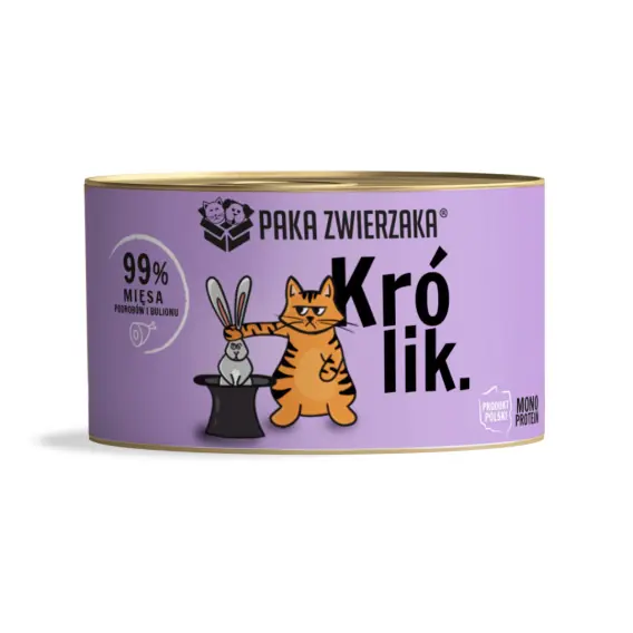 Łatwy zwrot Paka Zwierzaka Królik - karma mokra dla kota 200g
