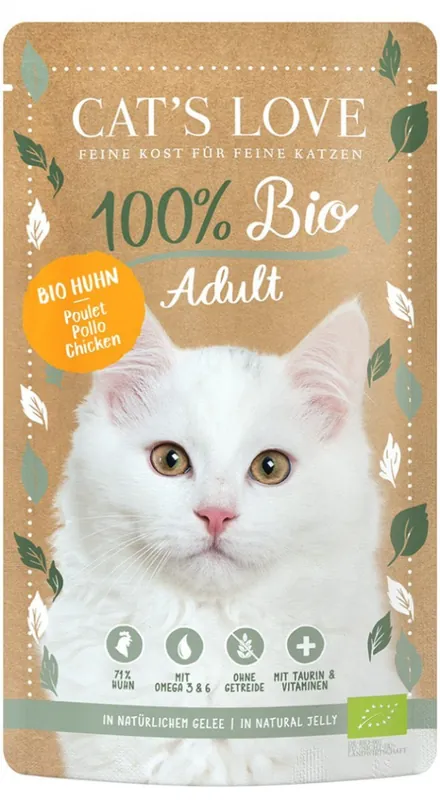 Obniżka ceny CAT‘S LOVE Bio Chicken - ekologiczny kurczak w naturalnej galaretce 100g