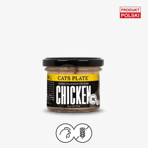 Nowość Cats Plate kurczak 100g karma monobiałkowa dla kota