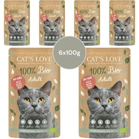 Popularny Zestaw 6x100g CAT‘S LOVE Bio Beef - ekologiczna wołowina w naturalnej galaretce