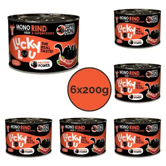 Zestaw Lucky Lou SuperMono Wołowina karma monobiałkowa 6x200g Dodaj do koszyka