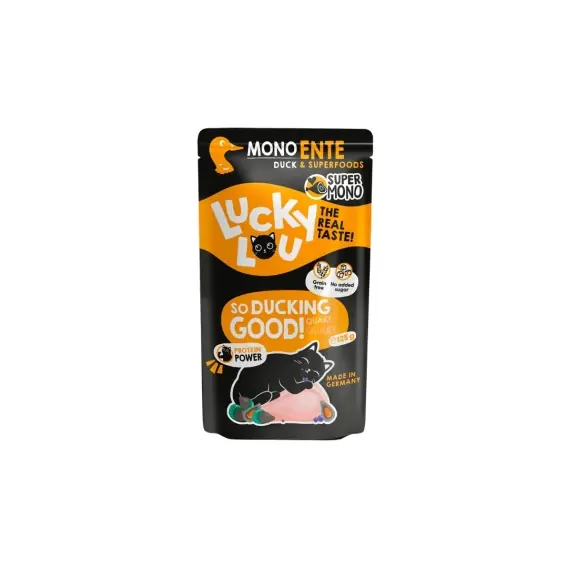 Nie przegap Lucky Lou SuperMono Kaczka - monobiałkowa karma dla kota 125g