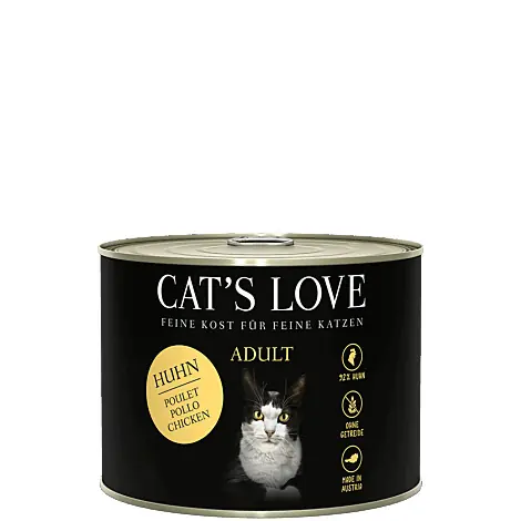 CAT‘S LOVE Huhn Pur - kurczak z olejem lnianym i pokrzywą 200g Niska cena
