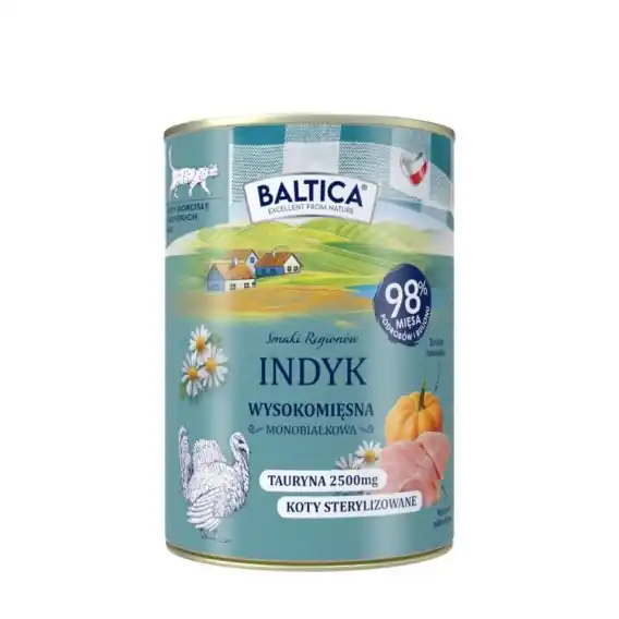 Wyjątkowa oferta BALTICA SMAKI REGIONÓW indyk - monobiałkowa karma dla kota 400g