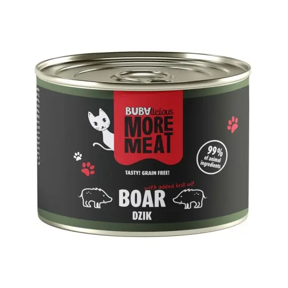 BUBAlicious More Meat Boar - karma dla kota mono dzik 185g Premium