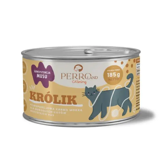Hit sprzedaży PERROland CATering Królik - karma mokra dla kota mus 185g