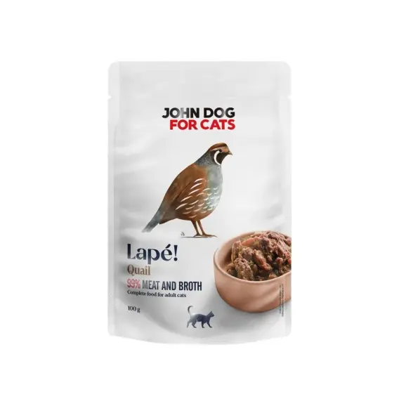 John Dog for Cats Lape Przepiórka - monobiałkowa karma mokra dla kota 100g Bezpieczne zakupy