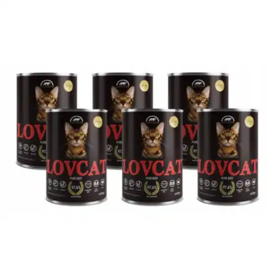 LOVCAT Pure Beef zestaw dla kota 6x400g Do wyczerpania zapasów