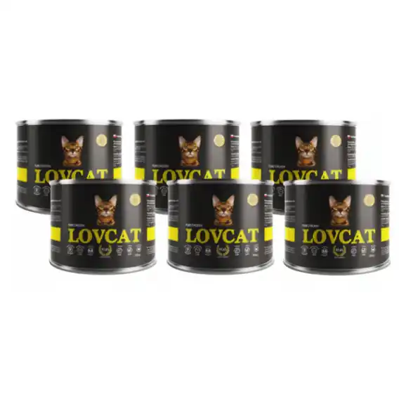 Łatwy zwrot LOVCAT Pure Chicken zestaw dla kotów 6x200g