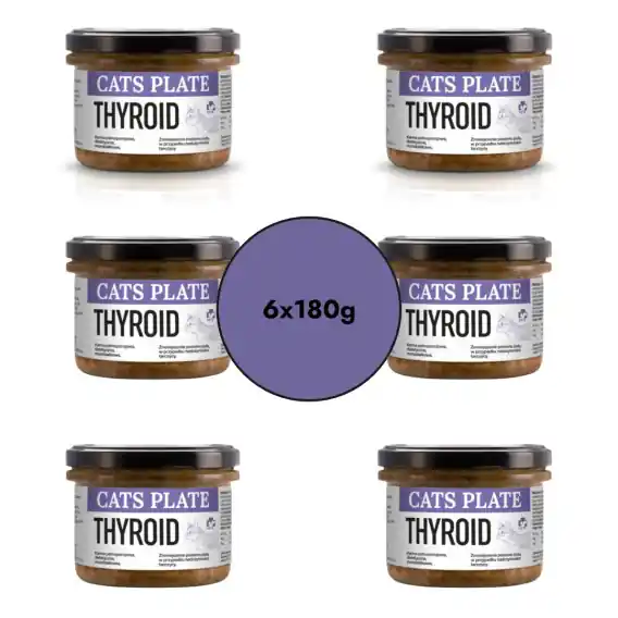Zestaw Cats Plate Vet Thyroid - specjalistyczna karma dla kotów z nadczynnością tarczycy 6x180g Zamów dziś