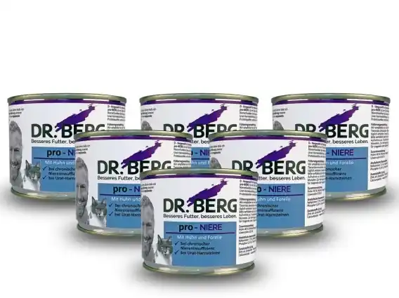 Zestaw Dr. Berg Pro NIERE dla kotów - nerki, kamica moczowa 6x200g Bestseller