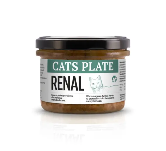 Cats Plate Vet Renal z wołowiną - specjalistyczna karma dla kotów z przewlekłą chorobą nerek 180g Wybór klientów