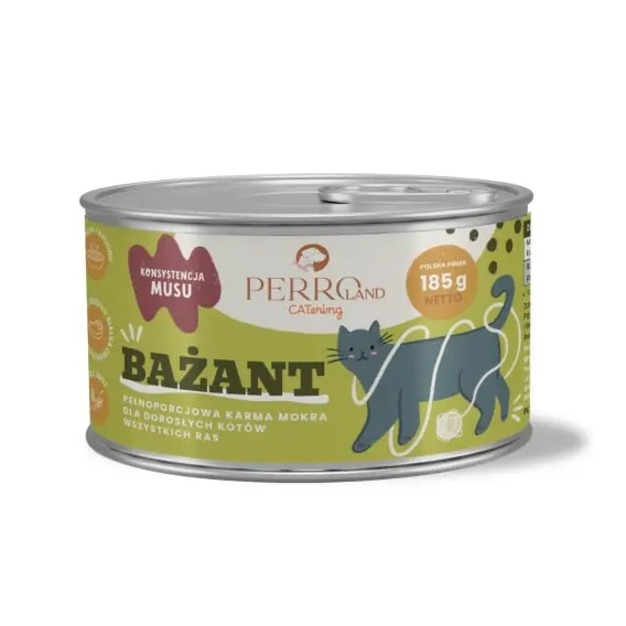 Zniżka PERROland CATering Bażant - karma mokra dla kota mus 185g
