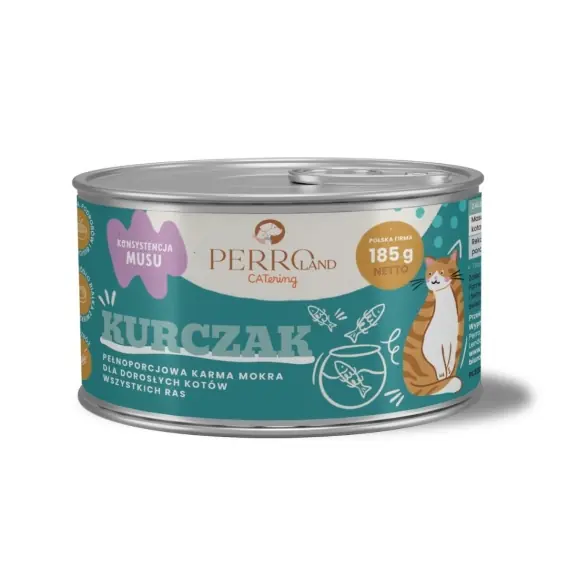 Oferta limitowana PERROland CATering Kurczak - karma mokra dla kota mus 185g