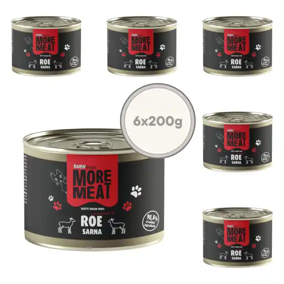Wybór klientów Zestaw BUBAlicious More Meat Pure Roe - karma dla kota mono sarna 6x185g