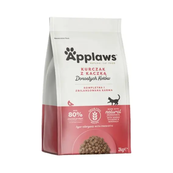 APPLAWS Cat sucha karma bezzbożowa z kurczakiem i kaczką dla kota 2kg Hit cenowy