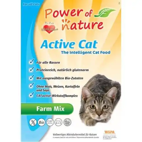 Power of Nature Active Cat Farm Mix - kurczak, łosoś, jagnięcina i brązowy ryż 2 kg Dostępne od ręki