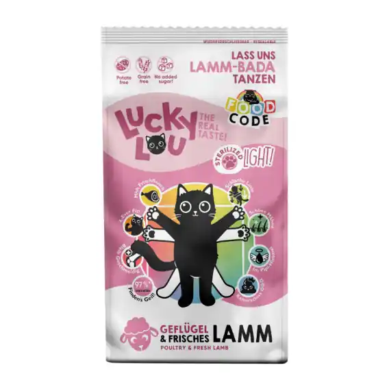 Lucky Lou Food Code Lifestage Light drób jagnięcina - karma sucha dla kota 340g Darmowy zwrot