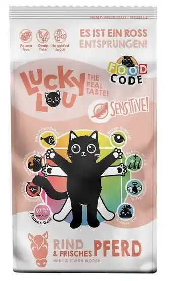 Ekspresowa dostawa Lucky Lou Food Code Sensitive wołowina i konina - karma sucha dla kota 1,7kg
