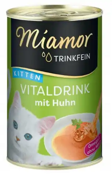Łatwy zwrot Miamor Vitaldrink Kitten z kurczakiem puszka 135ml