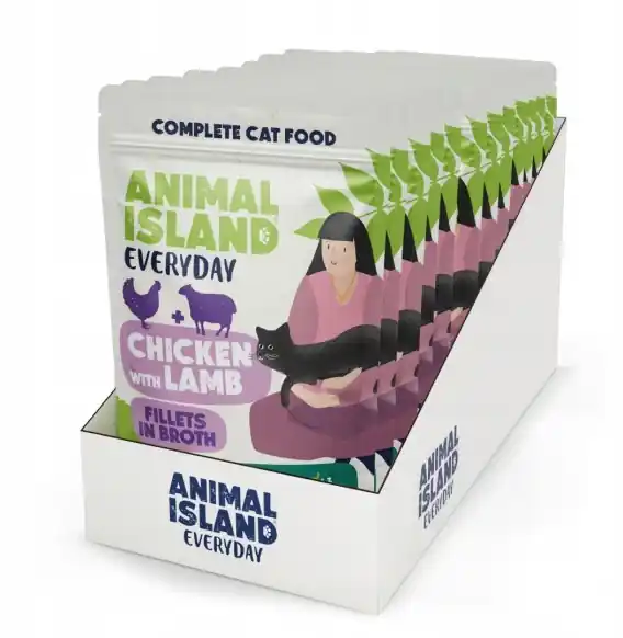 Animal Island Kurczak z jagnięciną w rosole 12x85g - karma mokra dla kota Ostatnie sztuki