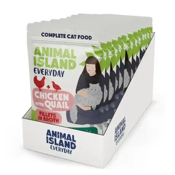 Rabat Animal Island Kurczak z przepiórką w rosole 12x85g - karma mokra dla kota