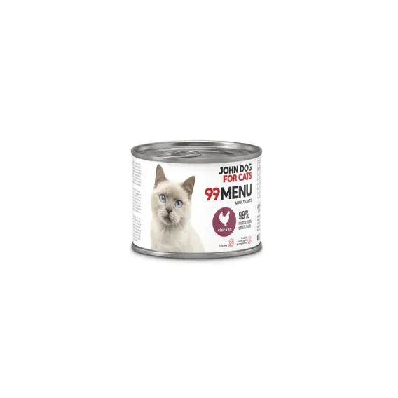 99 MENU John Dog for Cats kurczak - karma mokra dla kota 200g Oferta czasowa