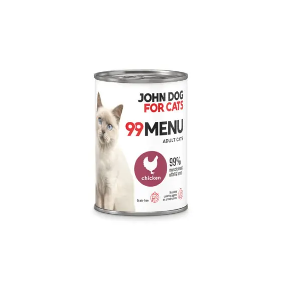 99 MENU John Dog for Cats kurczak - karma mokra dla kota 400g Obniżka ceny
