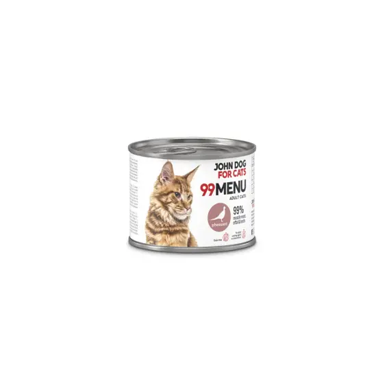 99 MENU John Dog for Cats kurczak i bażant - karma mokra dla kota 200g Najlepsza cena