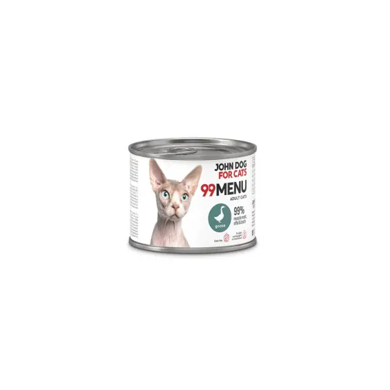 Wybór klientów 99 MENU John Dog for Cats kurczak i gęś - karma mokra dla kota 200g