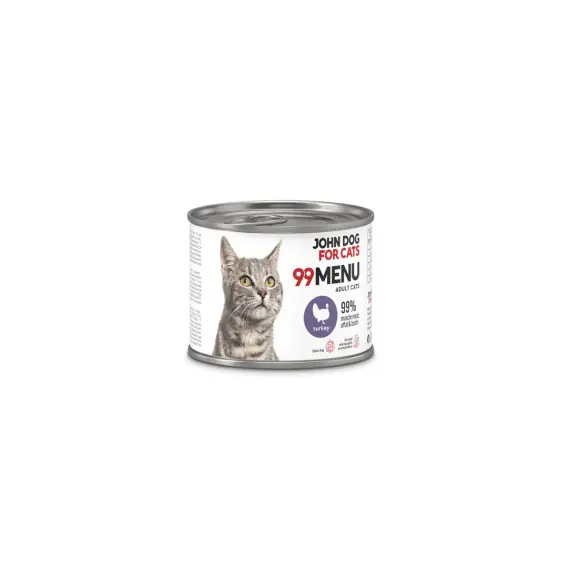 99 MENU John Dog for Cats kurczak i indyk - karma mokra dla kota 200g Nie przegap