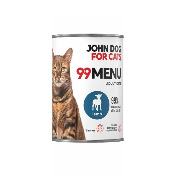 99 MENU John Dog for Cats kurczak i jagnięcina - karma mokra dla kota 400g Zamów dziś