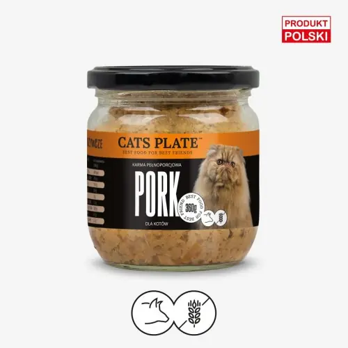 Cats Plate Pork 360g - karma dla kota z mięsa wieprzowego Nowość