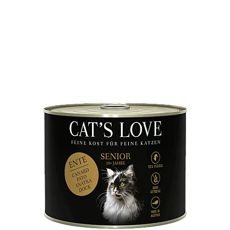 CAT‘S LOVE Senior Ente - kaczka z olejem z krokosza i lubczykiem 200g Tani