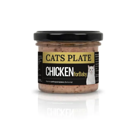 Ostatnie sztuki Cats Plate for Baby Chicken - karma z mięsa kurczaka dla kociąt 100g