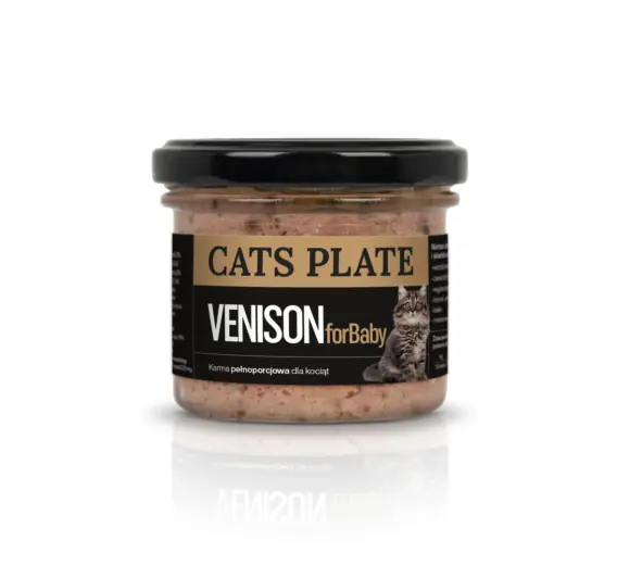 Cats Plate for Baby Venison - karma z mięsa daniela dla kociąt 100g Zniżka