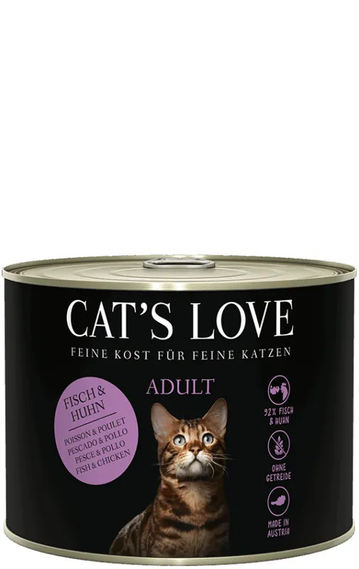 CAT‘S LOVE Fisch & Huhn - ryby i kurczak z olejem z łososia i pietruszką 200g Dostępne od ręki