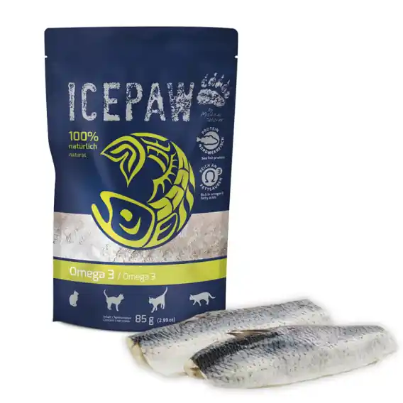 ICEPAW Cat Omega 3 łosoś i śledź dla kotów 85g Ostatnia szansa