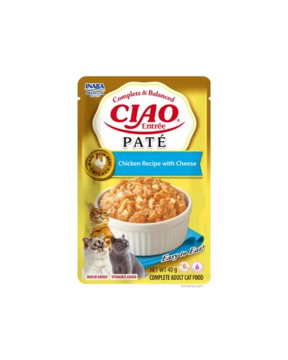 Inaba CIAO Entree Pate Chicken Cheese - paski mięsa w pasztecie dla kota 40g Super okazja