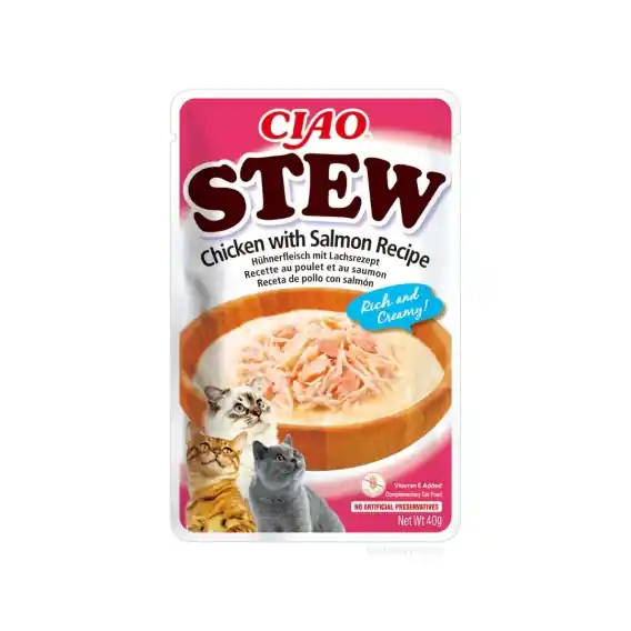 Obniżka ceny Inaba Ciao Stew Chicken Salmon kurczak i łosoś - potrawka w sosie dla kota 40g