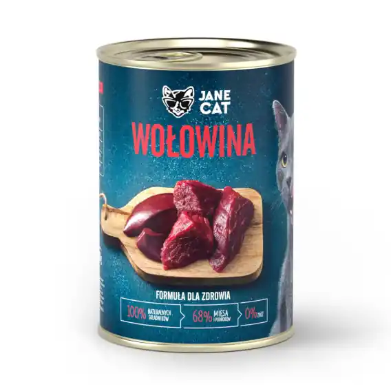 Wysoka jakość Jane Cat wołowina - mokra karma dla kota 400g