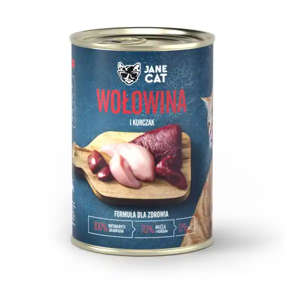Jane Cat wołowina i kurczak - mokra karma dla kota 400g Zamów dziś