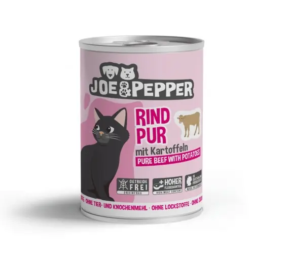 Nowość Joe & Pepper Rind Pur wołowina z ziemniakami - mokra karma dla kota 400g