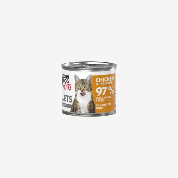 Szybka wysyłka John Dog for Cats Filety Kurczak i Krewetki 140g - karma mokra dla kota pełnoporcjowa