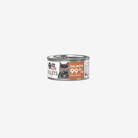 John Dog for Cats Filety Łosoś 70g - karma mokra dla kota pełnoporcjowa Do wyczerpania zapasów