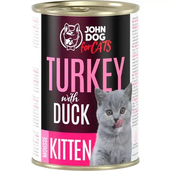 Wybór klientów John Dog for Cats Kitten mus indyk i kaczka - karma mokra dla kociąt 400g
