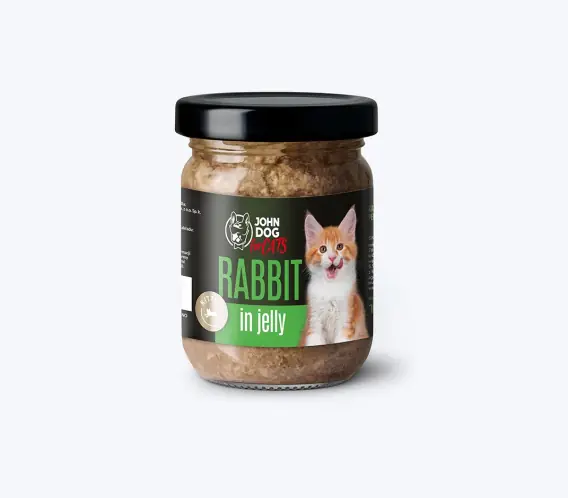 John Dog for Cats królik w galaretce Kitten dla kociąt 100g Łatwy zwrot