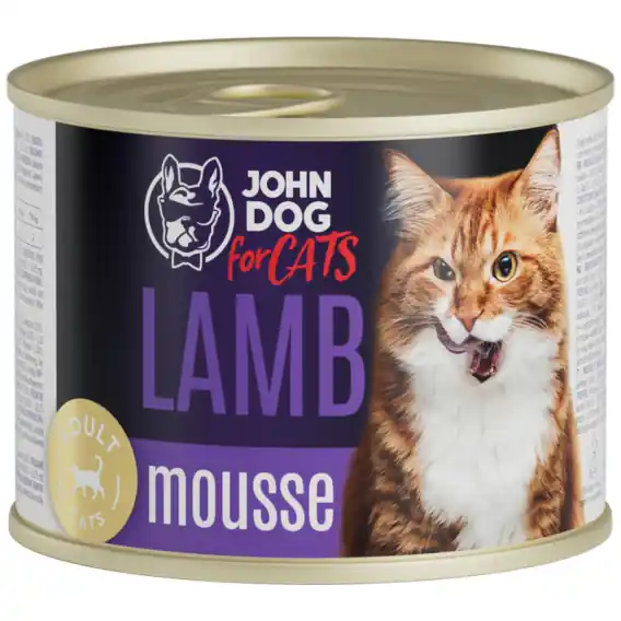 Hit sprzedaży John Dog for Cats mus jagnięcina - karma mokra dla kota 200g